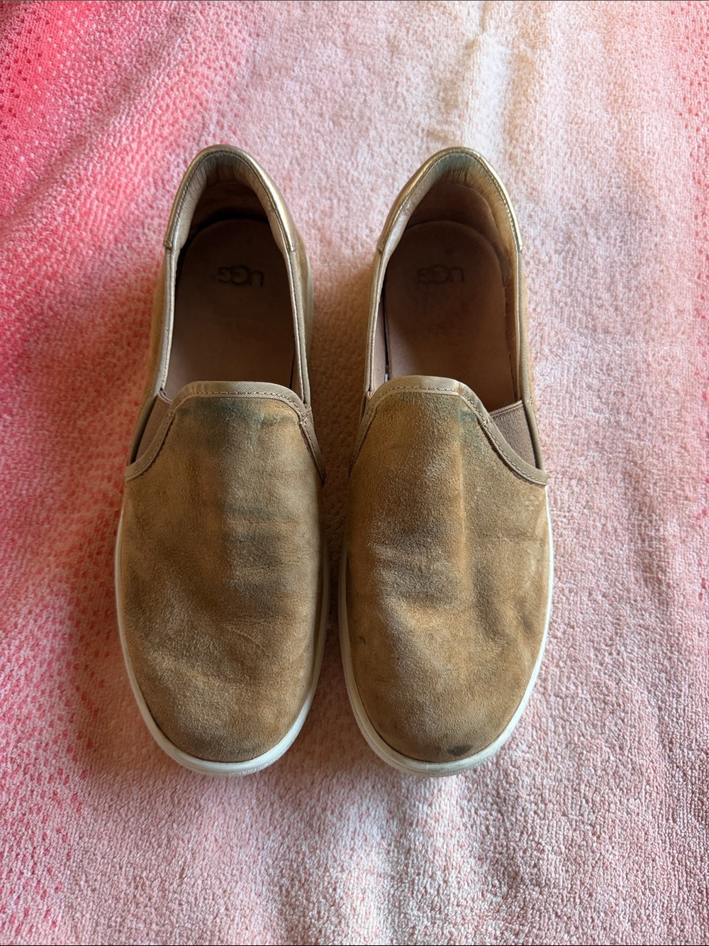 UGG  Slip-On Suede Loafers in Chestnut Brown